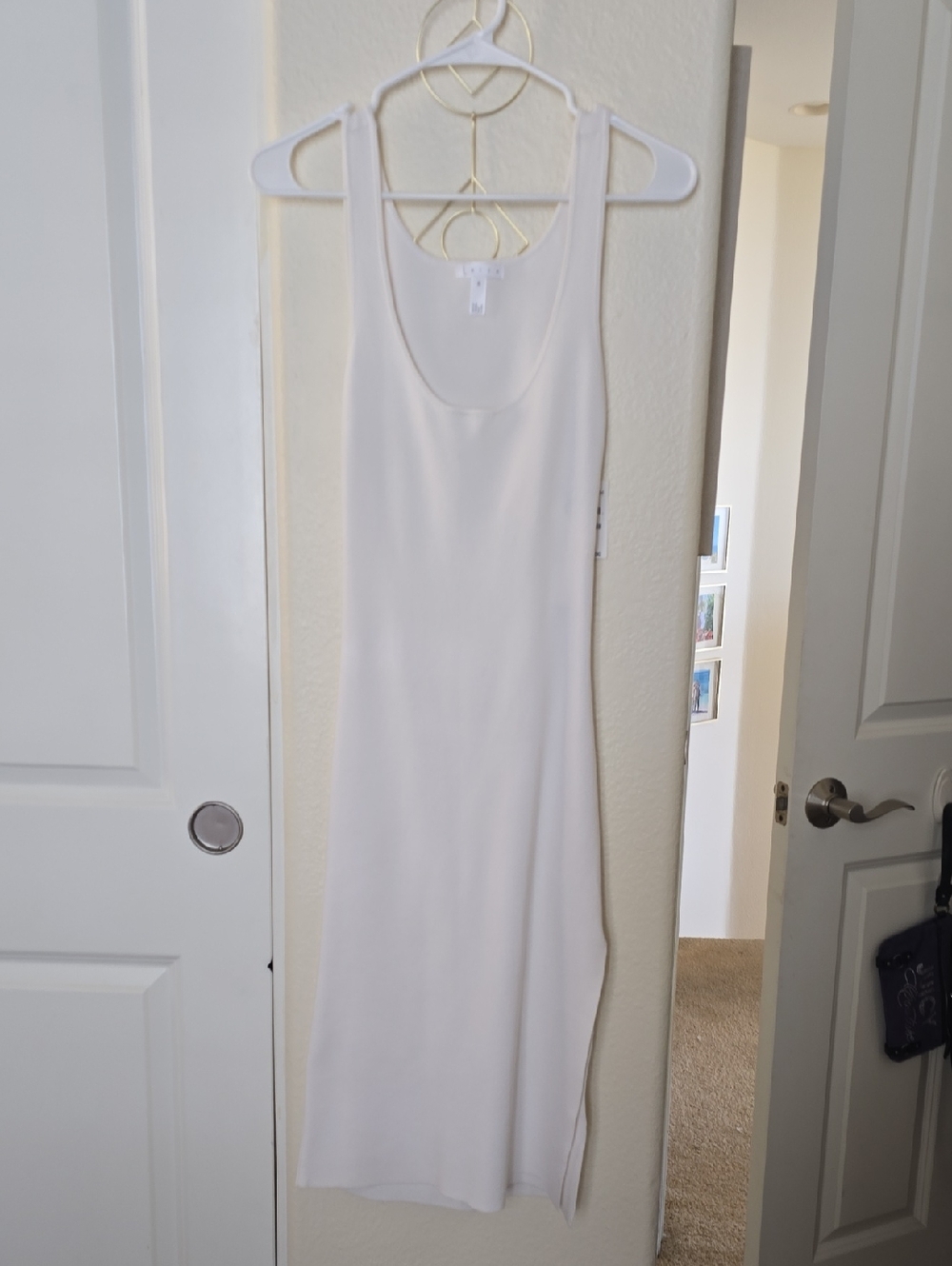 Leith White Cutout Back Tank Midi Dress